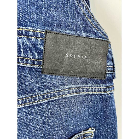 H&M & Denim Bib Overalls Womens Small Flared Leg Dark Wash Classic Y2K Country - Picture 5 of 6